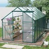 Greenhouse for Outdoors, Polycarbonate Greenhouse with Roof Vent, Aluminum Large Walk-in Green House for Outside Garden Backyard, Green/Black - 2 of 4