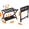 Heybly Luggage Rack, Pack of 2, Folding Suitcase Stand with Storage Shelf - 3 of 3