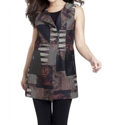 Women's Tapestry Chenille Long Vest - ANGEL