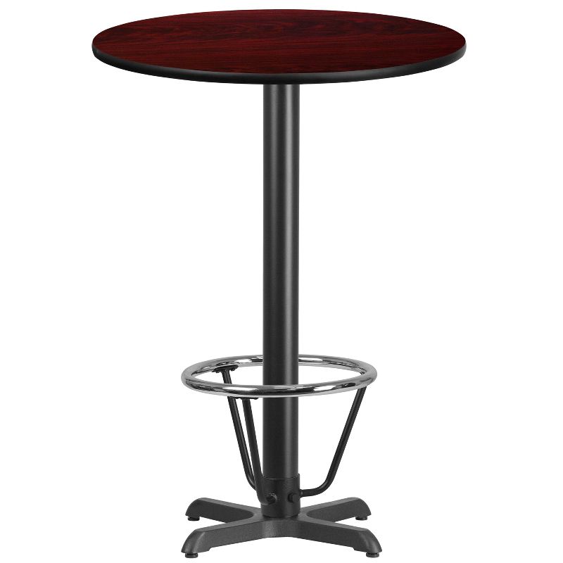 Flash Furniture 30'' Round Laminate Table Top with 22'' x 22'' Bar Height Table Base and Foot Ring, 1 of 2