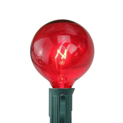Northlight Transparent Incandescent G50 Globe Christmas Replacement Bulbs - Red - Pack of 25