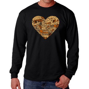 LA Pop Art Thanksgiving Heart - Men's Word Art Long Sleeve T-Shirt - 1 of 4