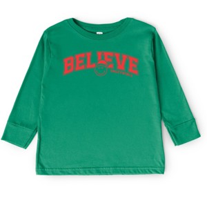SmileyWorld Varisty Believe - Youth Long Sleeve Graphic T-Shirt and Toddler Long Sleeve Graphic Tee - 1 of 3