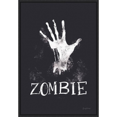 16" x 23" Sophisticated Spooky x by Becky Thorns Framed Wall Canvas - Amanti Art