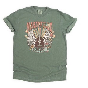 Simply Sage Market Women's Nashville Girls Club Short Sleeve Garment Dyed Tee - 1 of 2