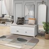 Whisen Storage Bench with 3-Shutter-shaped Doors and Removable Cushion - 2 of 4