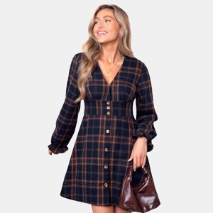 Women's Plaid Mini Dress - Cupshe - 1 of 4