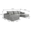 Cloud Sofa with 1 Ottoman,Modern Upholstered Couches, Comfort U Shaped Sofa for Living Room,Deep Seat Corner Couch Grey - 4 of 4