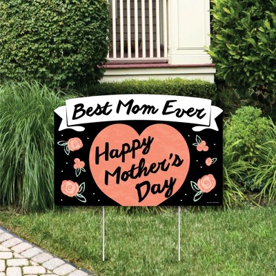 Big Dot of Happiness Best Mom Ever - Mother's Day Party Yard Sign Lawn Decorations - Party Yardy Sign