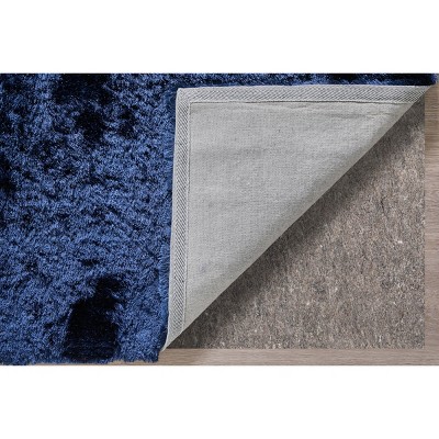 Indochine Dark Blue Hand-Tufted Shag Area Rug