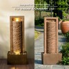 Teamson Home 32" Metal Fiberglass and Polyresin Cascading Framed Column Fountain Brown - 4 of 4