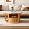 Round Nesting Coffee Table with Marble Top, 2-Tier Storage and Drawer ¨C Ideal for Living Room, Lounge, or Small Spaces - 3 of 4