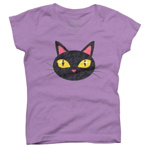 Girl's Design By Humans Retro Cat By EVA3 T-Shirt - 1 of 3