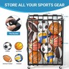 MOEPISY Ball Sports Organizer Storage Cart, Garage Metal Rolling Bin with Thicker Elastic Rope - 2 of 4