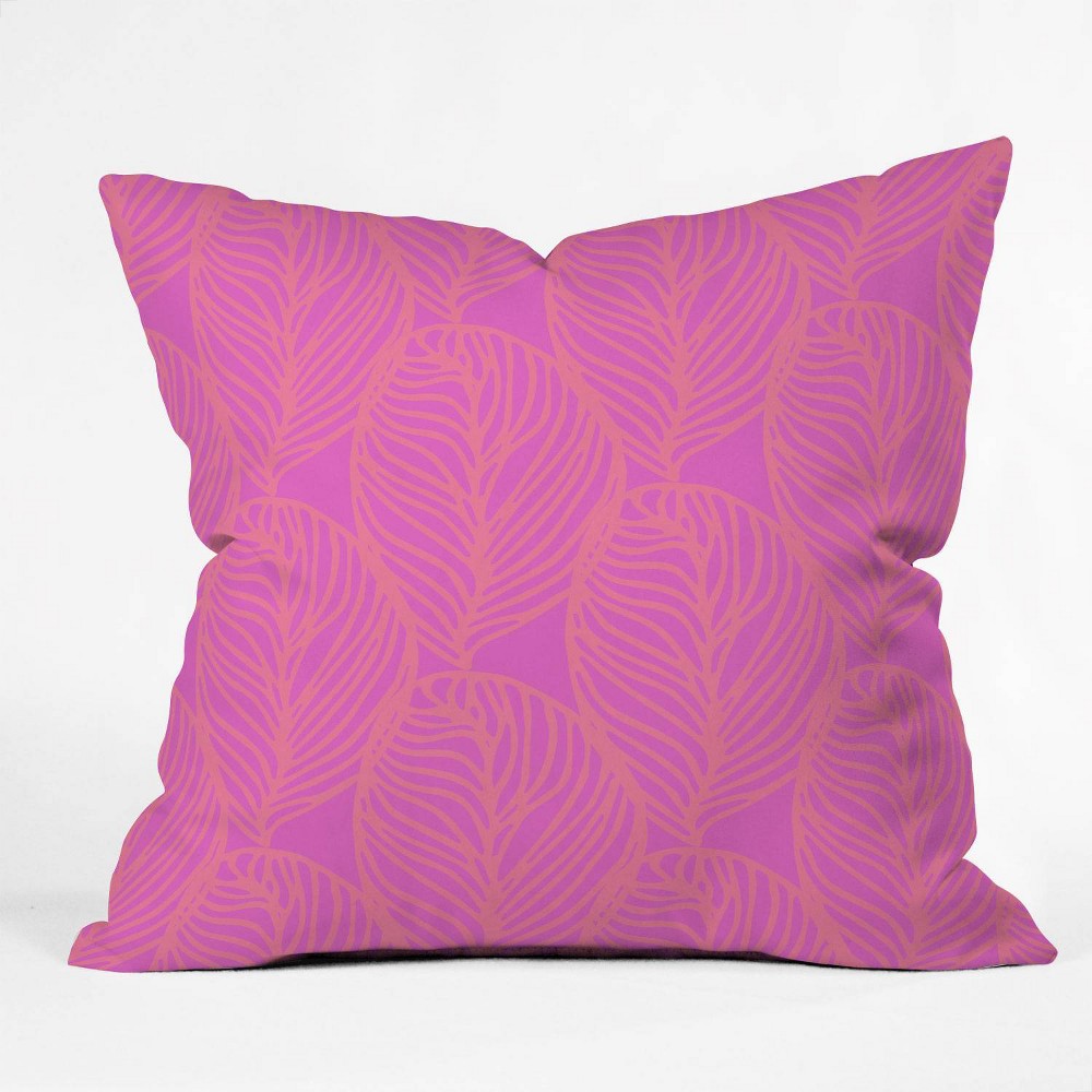 Photos - Pillow 16"x16" Sunshine Canteen Petaluma Dayglo Throw  Pink - society6: Abstract Shapes, Soft Polyester, Hidden Zipper