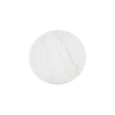 Henridge Black and White Wood Stone Accent Table
