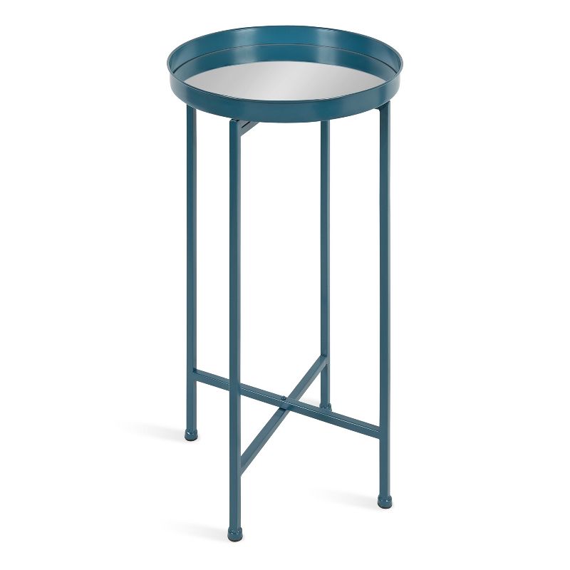 Kate and Laurel Celia Round Metal Foldable Tray Accent Table, 1 of 9