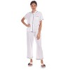 Memoi Women's Notch Collar Capri Cotton Blend Pajama Set - 2 of 4