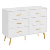 Jojoka Modern 6 Drawer Wooden Dresser with Gold Knobs Large Storage Chest for Bedroom Living Room and Entryway Organizer - 2 of 4