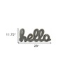 HomeRoots 12" X 28" Gray Handcrafted Abstract hello Metal Wall Decor - 3 of 4