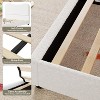 GustoWave Low Profile Sturdy Platform Bed, with Velvet Upholstered Headboard, Strong Wooden Slats - 3 of 4