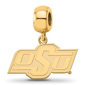 Black Bow Jewelry 14k Yellow Gold Plated Sterling Silver Oklahoma State Cowboys NCAA Bead Charm - 1 of 3