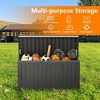 Okak 80 Gallon All Weather Resin Deck Box, Woodgrain Patten Outdoor Storage Bench with Lockable Lid for Outdoor Cushions, Garden Tools - 4 of 4