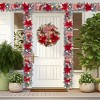 6 Ft Artificial Holiday Garland - Pre-Lit & Lighted with 20 LED Lights, Bows & Poinsettia | Indoor Outdoor Xmas Decoration for Window - 2 of 4