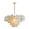 ALOADECOR Cone Shape Coastal Capiz Shells Chandelier With Antique Gold Metal - 3 of 4