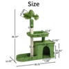 Karl Home 36 inch  Green Cat Tree with Leaves Multi-level Cat Tower with Scratching Post Condo - 2 of 2