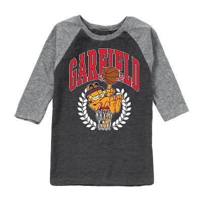 Boys' - Garfield - Basketball Raglan Graphic T-Shirt