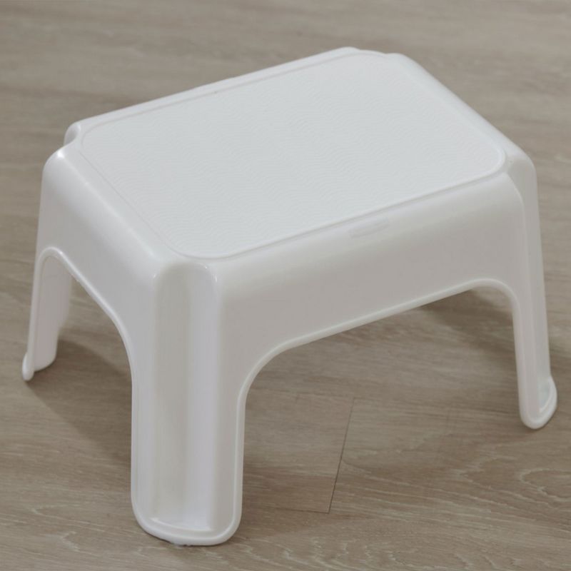 Rubbermaid Durable Roughneck Plastic Family Sturdy Small Step Stool, White, 5 of 7