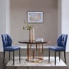 Bekrvio Mid Century Modern Dining Chairs, Upholstered Leather Armless Chairs with Checkered Pattern Back, for Kitchen & Dining Room - 3 of 4