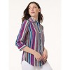 Jones New York Striped Button Front Shirt - S - 2 of 3