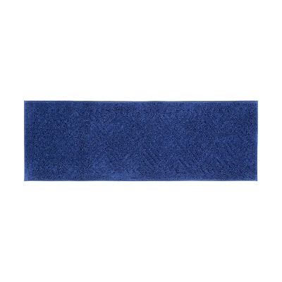 Blue 100% Cotton Tufted Non-Slip Bath Runner Rug 18" x 54"