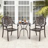 Resenkos Patio Dining Chairs, Patio Kitchen Chairs,Patio Cast Aluminum Dining Chairs Set of 2 Metal Armchairs Stackable-Copper Brown - 4 of 4