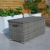 Moda Furnishings 260 Gallon Patio Outdoor Wicker Steel Storage Deck Box - 3 of 4