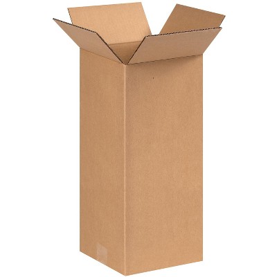 The Packaging Wholesalers Tall Corrugated Boxes 8" x 8" x 18" Kraft 25/Bundle BS080818