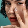 SOHI Women's Crystal Silver Party Nail Ring - 3 of 4