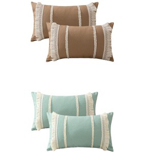 REGALWOVEN 4 Pcs Boho Modern Striped Decorative Throw Pillow Cover for Living Room Bed Sofa - 1 of 4