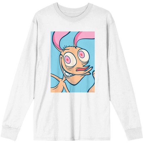 Ren & Stimpy Ren Hoek Men’s White Long Sleeve Shirt-Large