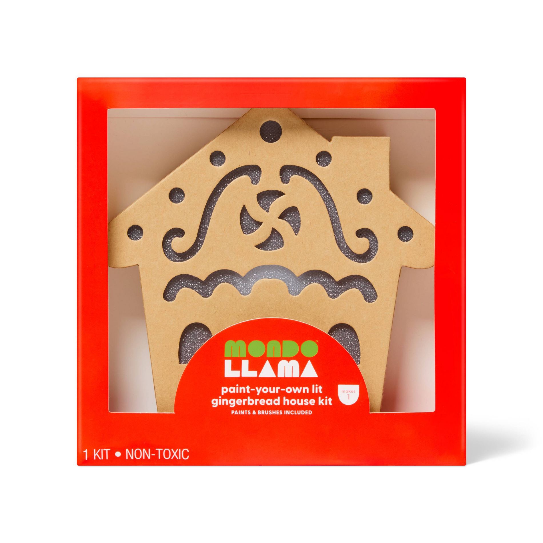 Christmas Craft Lit Paperboard Gingerbread House Painting Activity Kit - Mondo Llama™