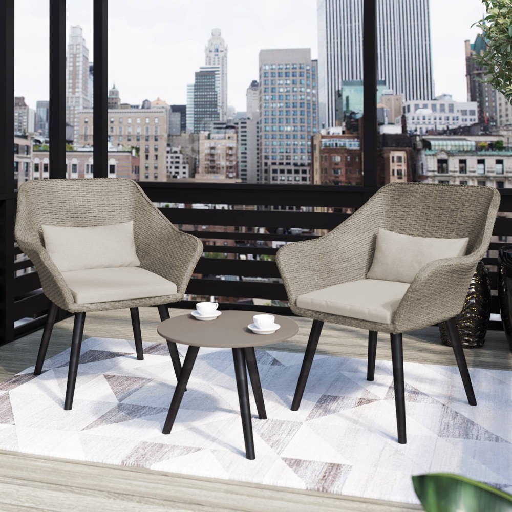 3pc Outdoor Conversation Set – Cream – TK Classics  – Patio and Outdoor​
