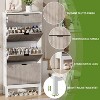 Shoe Storage Cabinet with 3 Flip Drawers, Entryway Cabinet with Adjustable Shelves - 4 of 4