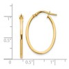 Black Bow Jewelry 1.5mm Square Tube Oval Hoop Earrings in 14k Yellow Gold, 26mm (1 Inch) - 3 of 4