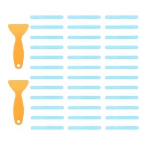Unique Bargains PEVA Self Adhesive Strip Bathtub Stickers 36 Pcs with Scrapers 7.9" x 0.8" - 1 of 4