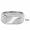 Slickblue Men's Polished Stainless Steel Ring - Clear CZ Fashion Band, Classic Wedding & Engagement Ring, Size 8-13 - 2 of 4