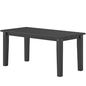 Rectangle Outdoor Coffee Table, HDPE All-Weather Outdoor Patio Table with Slatted Tabletop for Yard, Balcony - 1 of 4