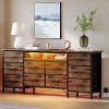 63" TV Stand for 65-75 Inch TVs, 10-Drawer Entertainment Center with Power Outlets & LED Lights - Long Media Console Dresser - 2 of 4