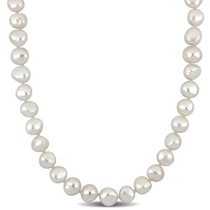 EVERLY JEWELRY | Sterling Silver 11-12mm Cultured Freshwater Pearl Strand Necklace, 18 inc - 1 of 4